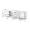 TV skapis Cama Meble QIU 160 — MDF balts spīdums, 1600×420×570 mm