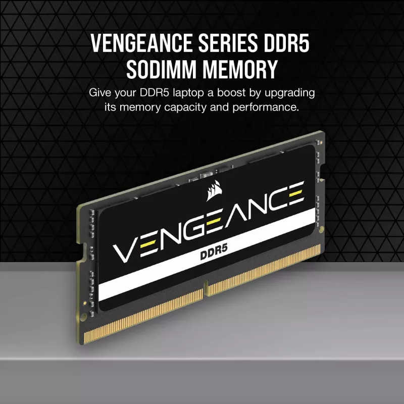 Corsair Vengeance SO-DIMM 64 GB DDR5-5600 (2x 32 GB) Dual-Kit, melns, CMSX64GX5M2A5600C48