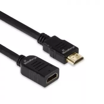 HDMI pagarinātāja kabelis MediaRange MRCS256, HDMI 2.0, 18 Gbit/s, ARC, HDMI Type A tēviņš uz mātīti, 2 m, melns