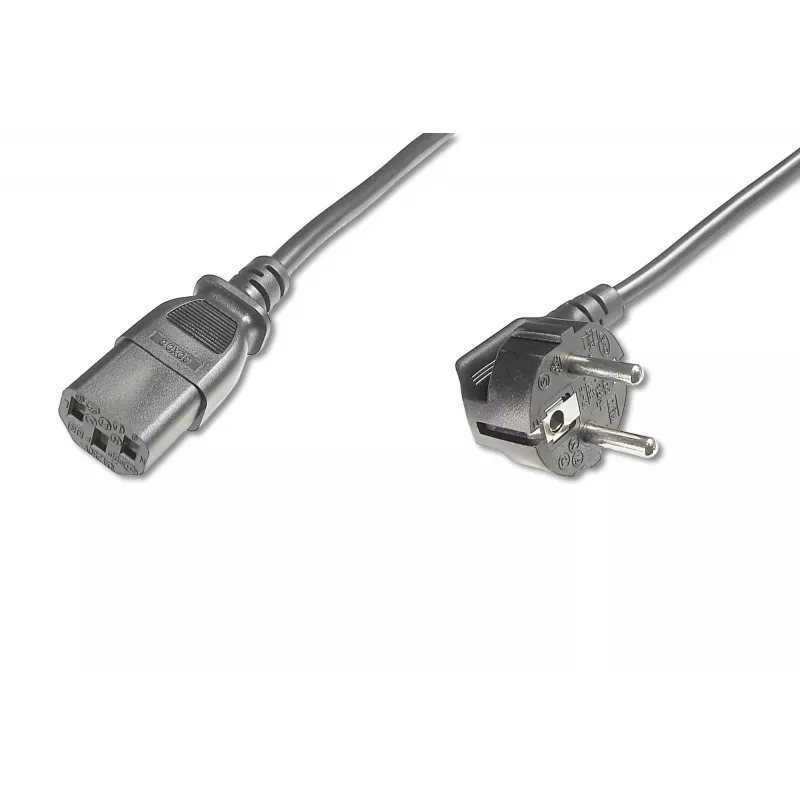 DIGITUS strāvas vads, leņķa Schuko – C13, 2,5 m, melns