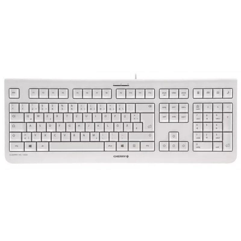 CHERRY KC 1000 klaviatūra mājai USB Šveices pelēka