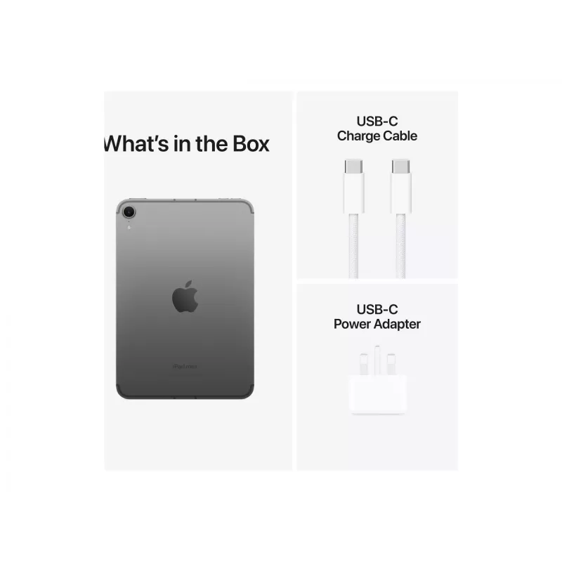 Apple iPad mini 5G TD-LTE & FDD-LTE 128 GB 21,1 cm (8,3 inch) Wi-Fi 6E (802.11ax) iPadOS 18 Pelēks
