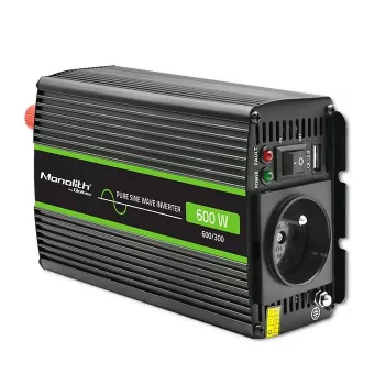Qoltec Monolith invertors / tīkla adapteris Auto 600 W Melns