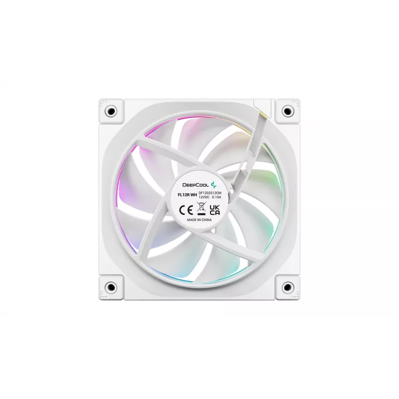 DeepCool FL12R WH 3-in-1 Reverse 120 mm datora korpusa ventilatori, 3 gab., 500-2150 apgr./min, 93,45 m³/h, šķidruma dinamiskais gultnis, 4 kontaktu PWM, 33,9 dB, balti