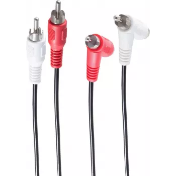 Audio kabelis ShiverPeaks BS40121 0,5 m 2 x RCA Melns