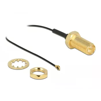 Antenas kabelis DeLOCK RP-SMA ligzda caurmontāžai uz I-PEX MHF 4 spraudni 0,81 mm 35 cm
