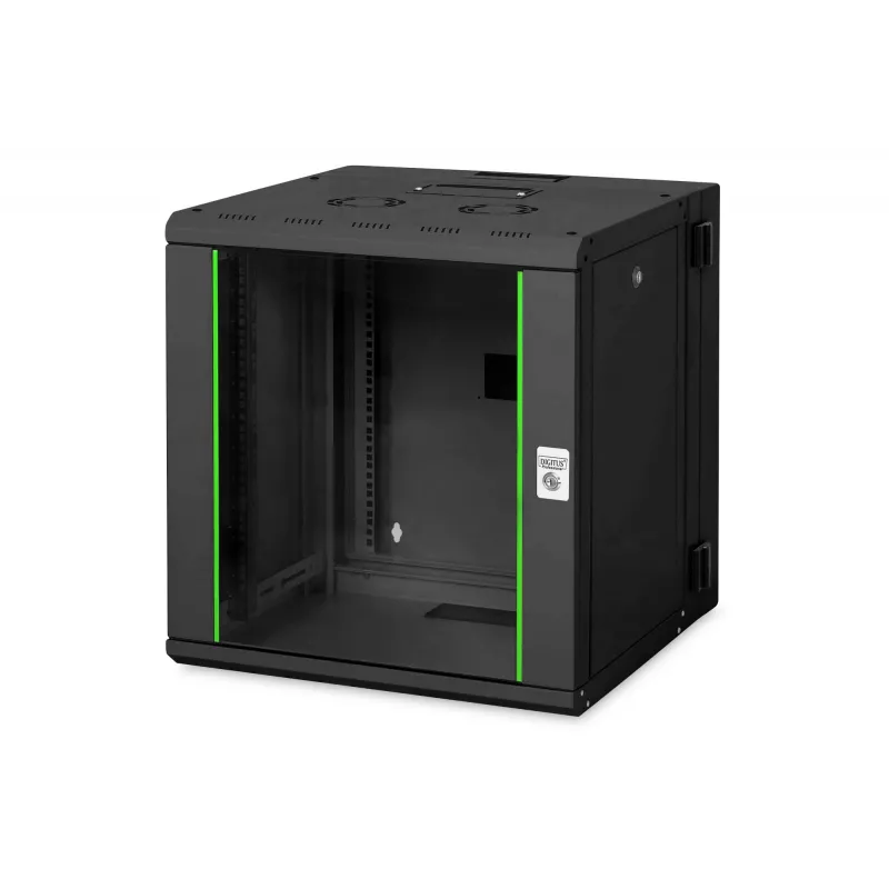 Sienas stiprinājuma tīkla skapis Digitus DN-19 12-U-3-SW