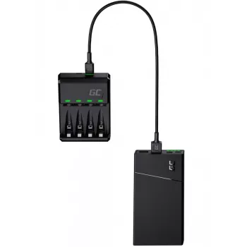Lādētājs Green Cell GC VitalCharger ar 4× AA 2000mAh NiMH baterijām