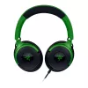 Vadu spēļu austiņas Razer Kraken V4 X — supra-aurālās, 20–20000 Hz, 1.8 m kabelis, 310 g, melns/zaļš