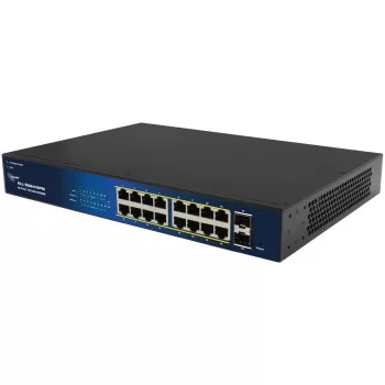 ALLNET 16+2P PoE Slēdzis ALL-SG8418PM — 18 portu Gigabit, 16 PoE porti, 2 augšupielādes porti