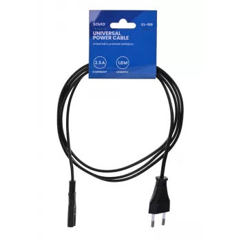 Savio CL-100 barošanas vads melns 1.8 m IEC C7 (E tips)