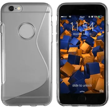 mumbi TPU Maciņš S-Design caurspīdīgs melns Apple iPhone 6/6s (MUMBI_4498)