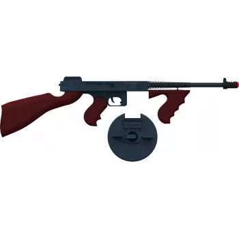 Pulio metāla gangsteru pistole 155132/6 — atsperu darbības rotaļu pistole, metāla konstrukcija, 8 patronu ietilpība