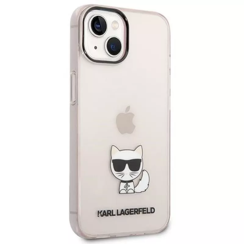 Karl Lagerfeld KLHCP14MCTRI Cietais maciņš iPhone 14 Plus / 15 Plus 6.7” Rozā / Caurspīdīgi rozā Choupette Body