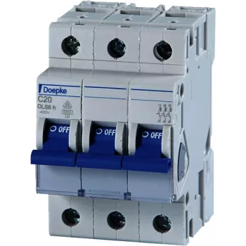 DOEPKE DLS-6H-C16-3-6-KA automātiskais slēdzis C16A 6kA 3-polu 400V C-raksturlīkne