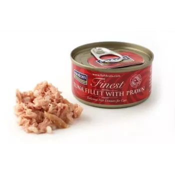Fish4Cats Finest mitrā kaķu barība ar tunča fileju un garnelēm, 70 g