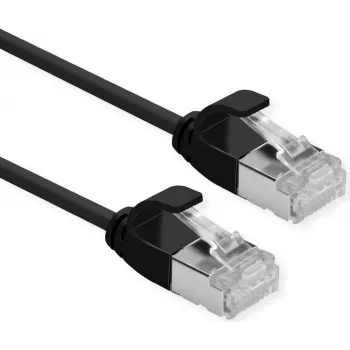 ROLINE DataCenter - Patch-Cable - RJ-45 (Tēviņš) uz RJ-45 (Tēviņš) - 50 cm - U/FTP - CAT 6a - Bezhalogēns, Lietais, Aizsargāts pret aizķeršanos, Daudzdzīslu, 10 Gigabit Ethernet - Melns, pantone 3C (21.15.3352)