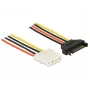 Delock 60136 iekšējais barošanas kabelis SATA 15 kontaktu (M) uz 4 kontaktu (F), 0,2 m