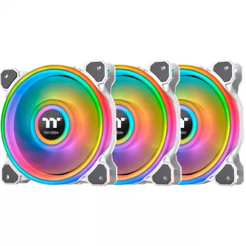Thermaltake Riing Quad 12 ARGB 120mm korpusa ventilatori 3 komplektā balts