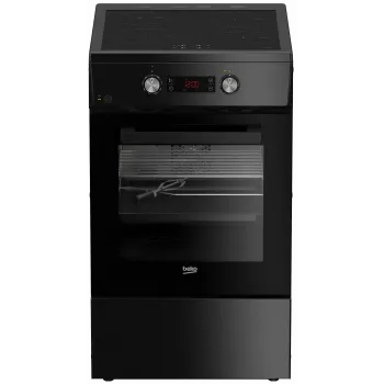 Indukcijas plīts ar elektrisko cepeškrāsni Beko FSM59305BDT, 60 L, 50 cm plata, melna, A energoklase, 4 zonu indukcijas virsma ar pastiprināšanas funkciju