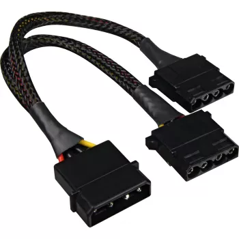 Sharkoon SATA Y barošanas adapteris 4P Molex 0.15m melns