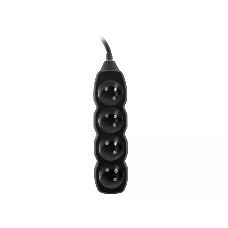 Tracer PowerCord pagarinātājs, 4 kontaktligzdas, 3m, melns