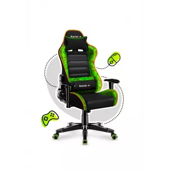 Huzaro HZ-Ranger 6.0 Pixel Mesh bērnu spēļu krēsls melns-zaļš