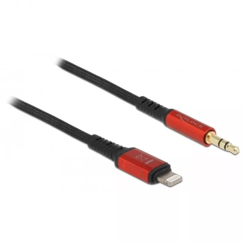 Audio kabelis DeLOCK 86587 1.5m 3.5mm Lightning Melns