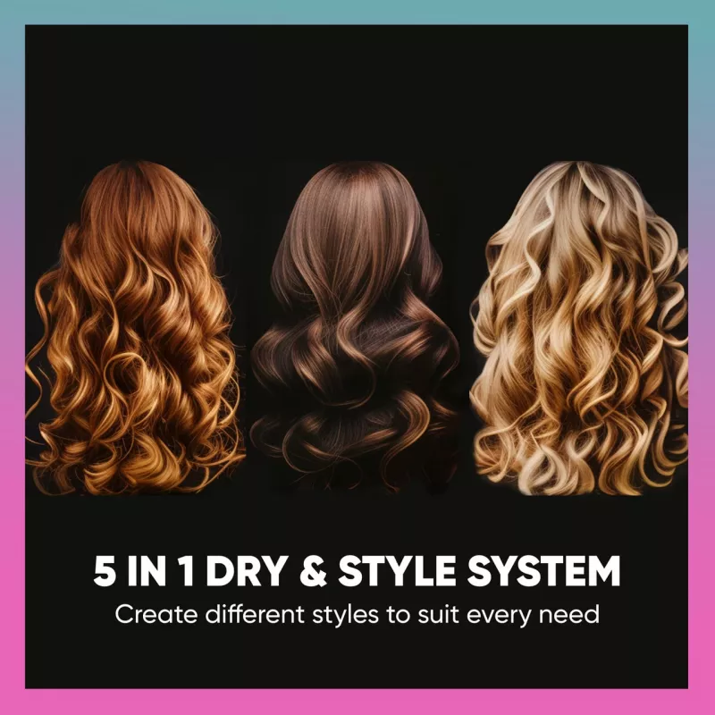 Matu veidotājs SBB 5-in-1 Blowdry and Style SBDR-2850-EU – daudzfunkcionāls fēns un stila instruments