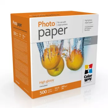 Foto papīrs ColorWay PG2605004R spīdīgs 260 g/m² 10×15 cm komplekts tintes drukai