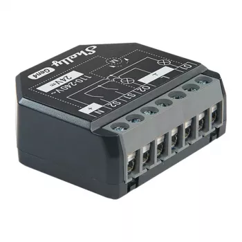 Shelly 2PM Gen4 divkanālu žalūziju un slēģu izpildmehānisms, AC 110–240V, 2.4 GHz Wi‑Fi, 1.4 W, 8000 KB zibatmiņa