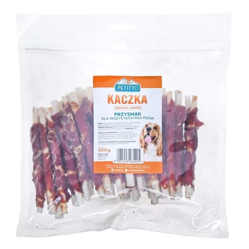PETITTO Duck kebab suņu gardums, 500 g