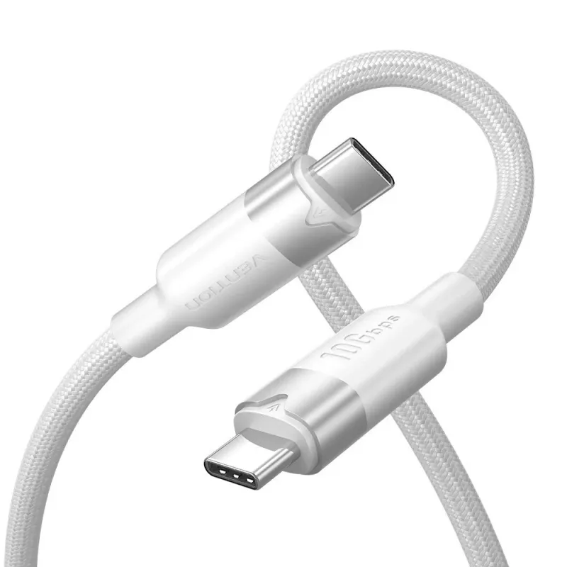 Vention USB 3.2 5A 10Gbps 1m balts USB-C uz C kabelis