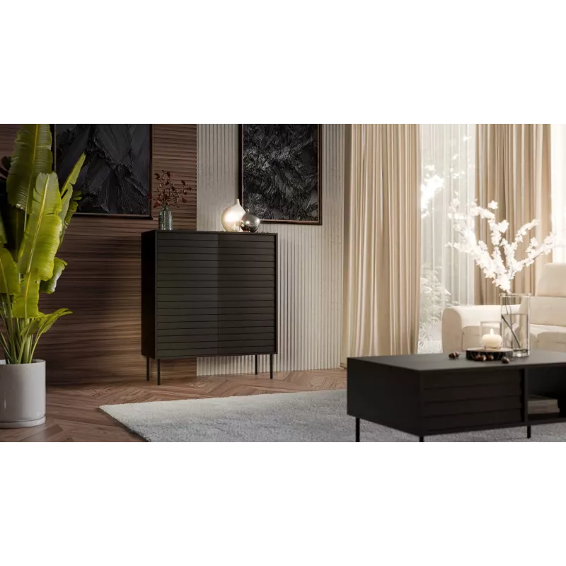 Kumode CORTINA 102x40x118 cm melna