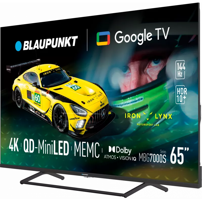 Televizors BLAUPUNKT 65MBG7000S 65 collu Mini LED Smart TV Google TV Melns, Energoklase G