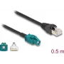 DELOCK tīkla kabelis 91371 — HSD Z uz RJ‑45, apzeltīti kontakti, 0,5 m, melns