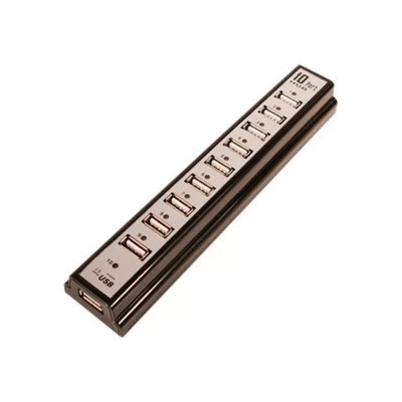 LogiLink UA0096 USB 2.0 centrmezgls 10 porti 480 Mbit/s Melns