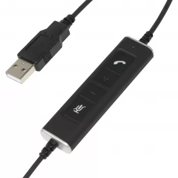 Mono USB austiņas Plusonic 10.1P — vienas auss USB austiņas ar mikrofonu, saderīgas ar Teams un Skype