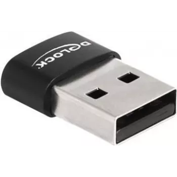 Delock USB-Adapter USB (vīrišķais) uz USB-C (sieviešu) USB 2.0 5 A Melns (60002)