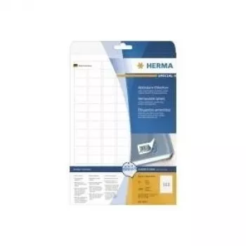 HERMA Special - Pašlīmējošas noņemamas matēta papīra uzlīmes - Baltas - 25,4 x 16,9 mm - 2800 uzlīmes (25 lapas x 112) (4211)