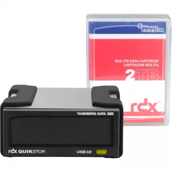 Ārējais RDX diskdzinis Tandberg Data Overland-Tandberg O-T ar 2TB HDD, USB 3.2 Gen 1, ātrums 260 MB/s, melns