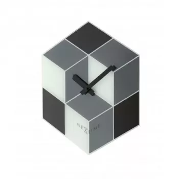 NeXtime kloks 8171 Cubic, 43.5x37 cm, sienas, Melns/Balts/Pelēks
