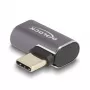 DeLOCK USB-C adapter 40 Gbps USB Type-C PD 3.0 100 W vīrišķais uz sievišķo leņķveida pa kreisi/pa labi 8K 60 Hz metāls