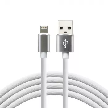 everActive USB Lightning kabelis 1m - Balts, silikons, ātrā uzlāde, 2,4A - CBS-1IW