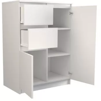 Kumode Top e shop 2D2S BIEL — 2 atvilktnes, balta, 700×400×970 mm, skaidu plātne