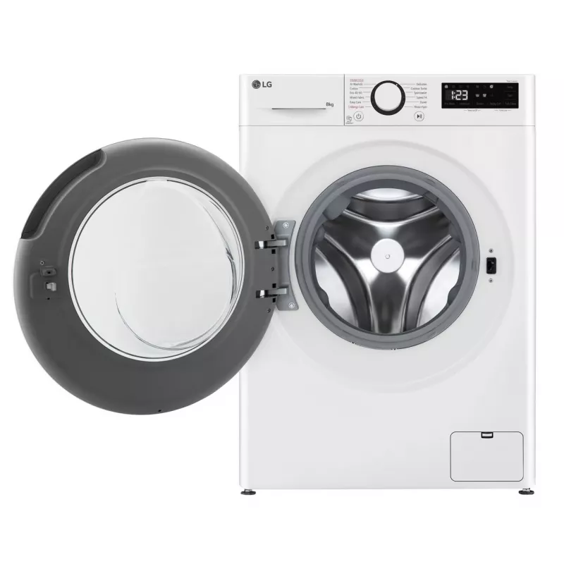 LG F2WR508SWW priekšējās ielādes veļas mašīna, 8 kg, 1200 RPM, tvaika funkcija