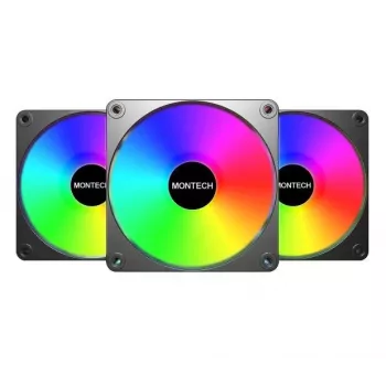 Montech GF120 V2 ARGB 12 cm datora korpusa ventilators, melns, 3 gab.