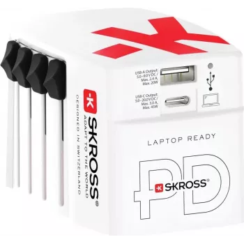 Lādētājs Skross 1.302332 Iekštelpu AC 100-250V 20V 1x USB Type-C Balts