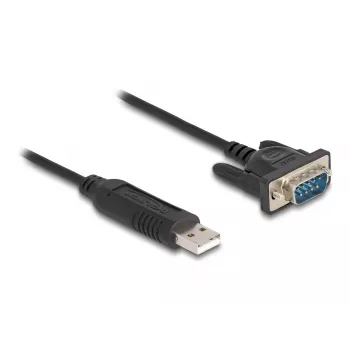 DeLOCK USB 2.0 uz RS-232 adapteris 50 cm FTDI Melns