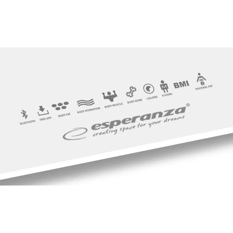 Esperanza EBS016W personīgie svari Square White